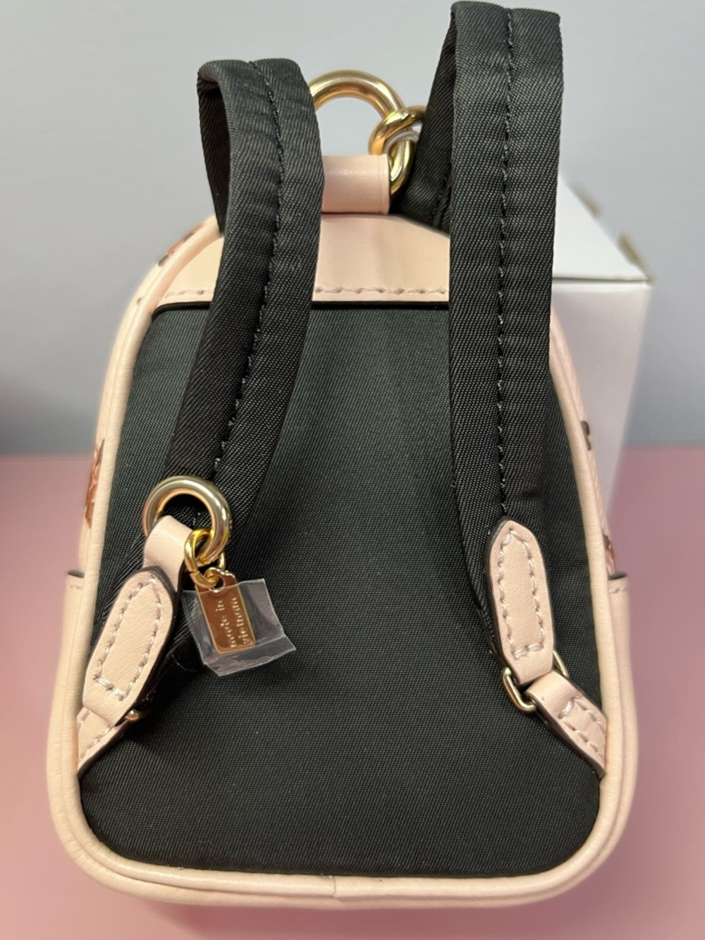 NWT Coach Pink Floral Mini Backpack Keychain Charm🩷 - Picture 4 of 10